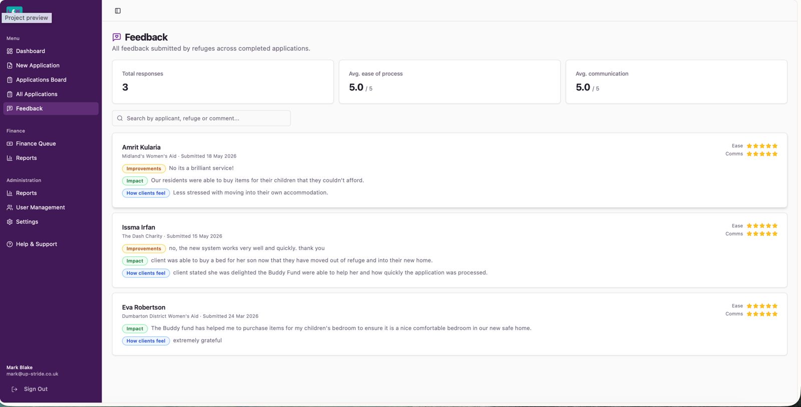 Confidential client screenshot 3